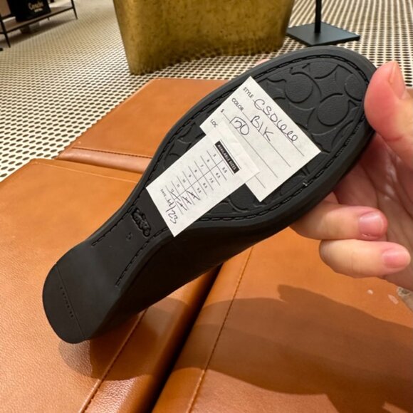 NIB! Coach CS066 Abigail Leather Flat Ballet Women's Shoes In Black SZ 5.5 to7.5 - Picture 4 of 9